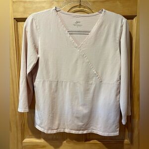 J Jill crossover tee top light pink women’s M